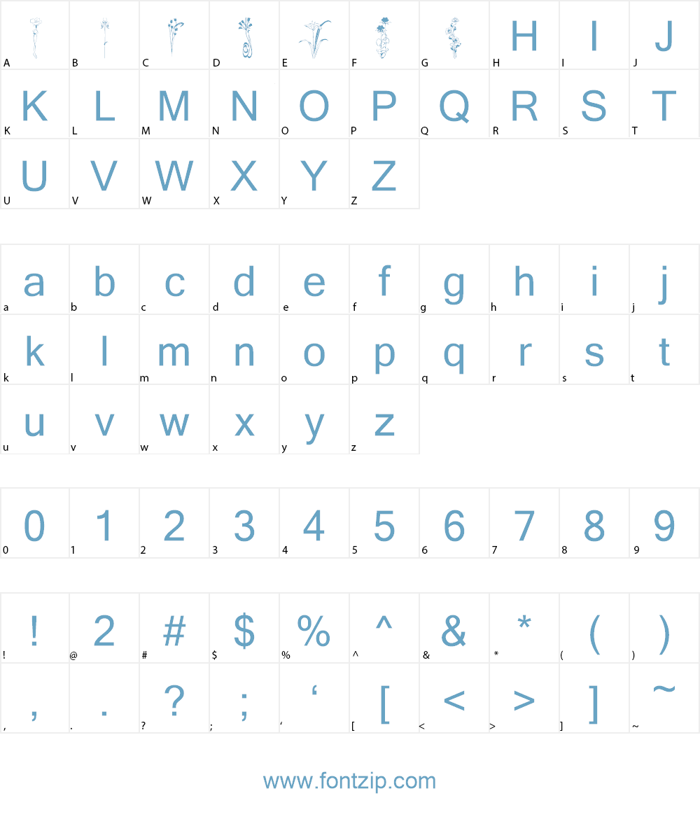 KR Classic Fleur 2 Font Character
